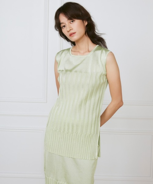 INED（イネド）の「シャイニーヤーンプルオーバー 《la veille by SUPERIOR CLOSET》【セットアップ対応】（ニット/セーター・レディース・ライトグリーン/オフホワイト・9号）」の16枚目の写真