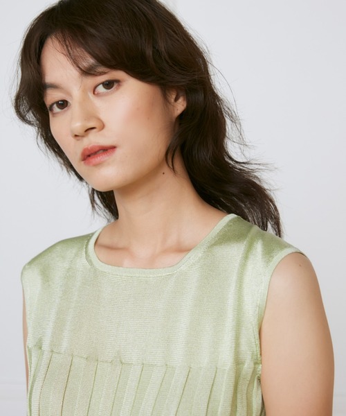 INED（イネド）の「シャイニーヤーンプルオーバー 《la veille by SUPERIOR CLOSET》【セットアップ対応】（ニット/セーター・レディース・ライトグリーン/オフホワイト・9号）」の13枚目の写真