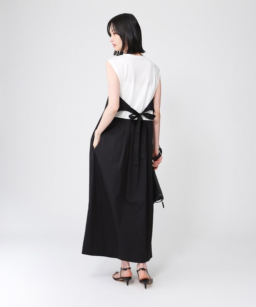 BABYLONE（バビロン）の「バイカラーマキシワンピース（ワンピース・レディース・チャコール/ブラック・フリー）」の2枚目の写真