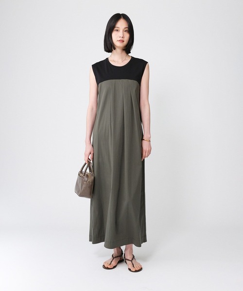 BABYLONE（バビロン）の「バイカラーマキシワンピース（ワンピース・レディース・チャコール/ブラック・フリー）」の3枚目の写真