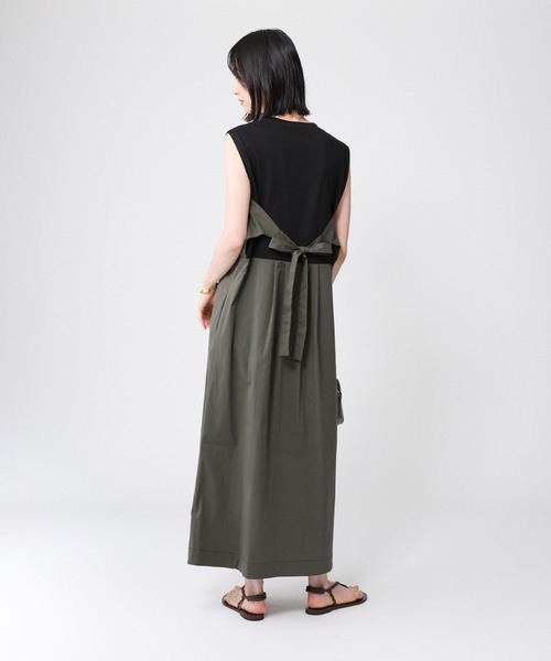 BABYLONE（バビロン）の「バイカラーマキシワンピース（ワンピース・レディース・チャコール/ブラック・フリー）」の4枚目の写真