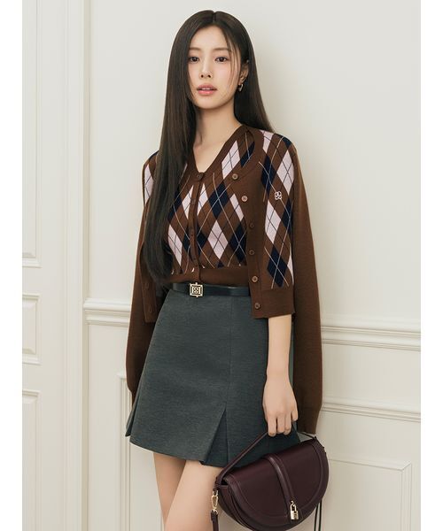 SNIDEL（スナイデル）の「ベルト付きボックスミニスカショ（スカート・レディース・ベージュ/グレー/ブラック・0/1）」の4枚目の写真