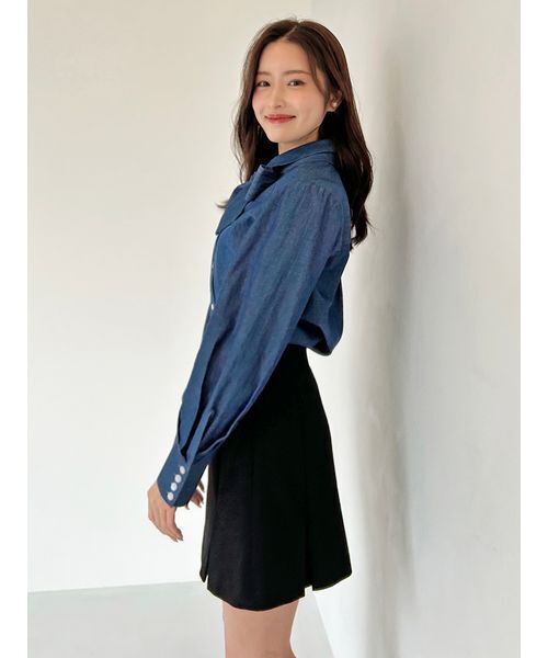 SNIDEL（スナイデル）の「ベルト付きボックスミニスカショ（スカート・レディース・ベージュ/グレー/ブラック・0/1）」の9枚目の写真