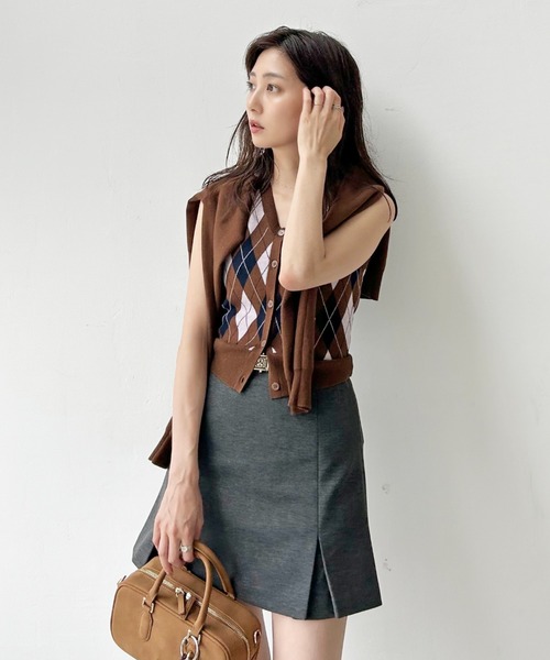 SNIDEL（スナイデル）の「ベルト付きボックスミニスカショ（スカート・レディース・ベージュ/グレー/ブラック・0/1）」の12枚目の写真