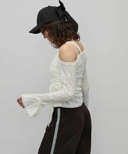 uyu.（ウユ）の「バックリボンキャップ【uyu./ウユ】（キャップ・レディース・アイボリー/ブラック・FREE）」の5枚目の写真