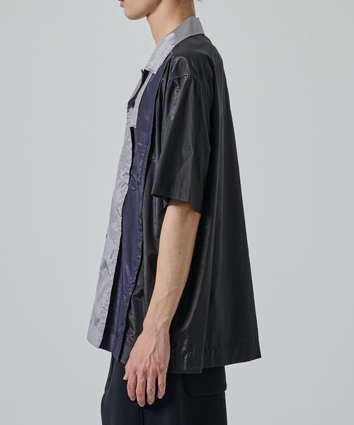 TOGA VIRILIS（トーガ ビリリース）の「【TOGA VIRILIS】Polyester cotton taffeta S/S shirt（シャツ/ブラウス・メンズ・ブラック/ベージュ・44/46）」の6枚目の写真