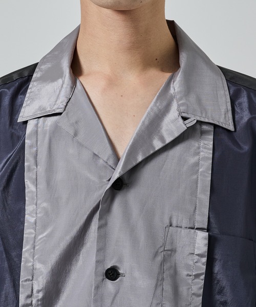 TOGA VIRILIS（トーガ ビリリース）の「【TOGA VIRILIS】Polyester cotton taffeta S/S shirt（シャツ/ブラウス・メンズ・ブラック/ベージュ・44/46）」の11枚目の写真