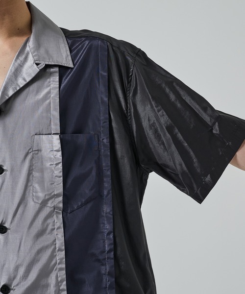TOGA VIRILIS（トーガ ビリリース）の「【TOGA VIRILIS】Polyester cotton taffeta S/S shirt（シャツ/ブラウス・メンズ・ブラック/ベージュ・44/46）」の12枚目の写真