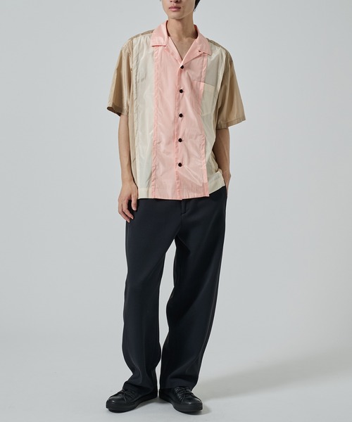 TOGA VIRILIS（トーガ ビリリース）の「【TOGA VIRILIS】Polyester cotton taffeta S/S shirt（シャツ/ブラウス・メンズ・ブラック/ベージュ・44/46）」の4枚目の写真