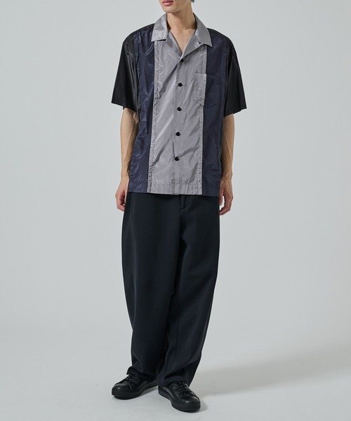 TOGA VIRILIS（トーガ ビリリース）の「【TOGA VIRILIS】Polyester cotton taffeta S/S shirt（シャツ/ブラウス・メンズ・ブラック/ベージュ・44/46）」の3枚目の写真