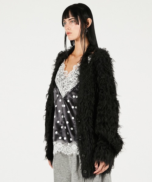 PRANK PROJECT(プランクプロジェクト)の「シャギーニットカーディガン / Shaggy Knit Cardigan(カーディガン/ボレロ・レディース・ブラック/グレー/ピンク・FREE)」の11枚目の写真