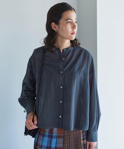 セール】ソモウライク シアー バンドカラー シャツ（シャツ/ブラウス