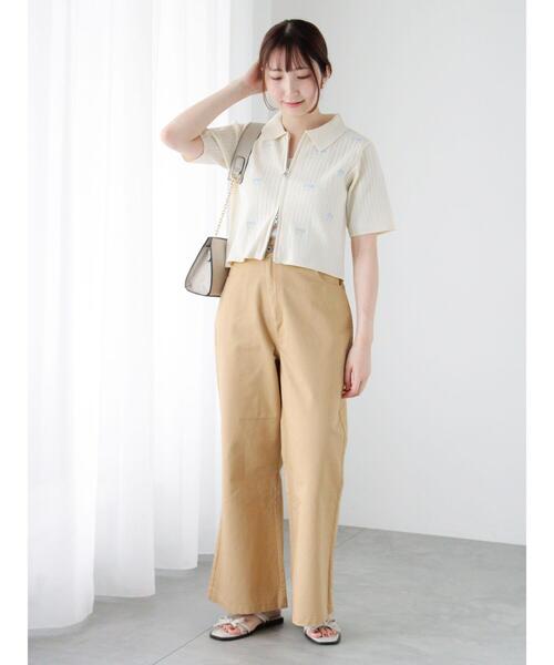 Te chichi TERRASSE（テチチテラス）の「リボン刺繍ダブルジップカーディガン（カーディガン/ボレロ・レディース・ブラック/グレー/オフホワイト・F）」の7枚目の写真