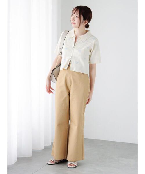 Te chichi TERRASSE（テチチテラス）の「リボン刺繍ダブルジップカーディガン（カーディガン/ボレロ・レディース・ブラック/グレー/オフホワイト・F）」の8枚目の写真