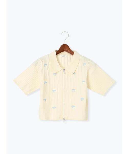 Te chichi TERRASSE（テチチテラス）の「リボン刺繍ダブルジップカーディガン（カーディガン/ボレロ・レディース・ブラック/グレー/オフホワイト・F）」の11枚目の写真