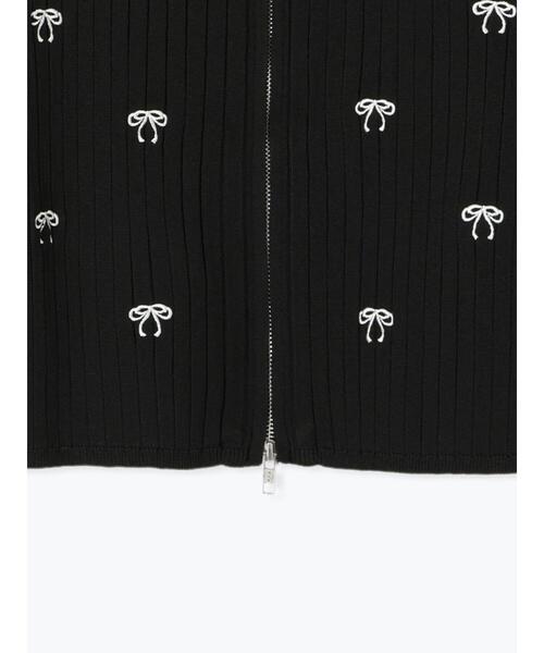 Te chichi TERRASSE（テチチテラス）の「リボン刺繍ダブルジップカーディガン（カーディガン/ボレロ・レディース・ブラック/グレー/オフホワイト・F）」の16枚目の写真