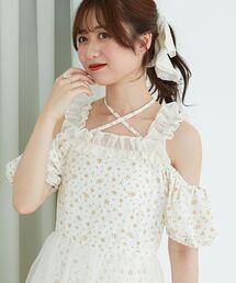 ❤️人気新作 新品♡ SelfPortrait 白ドットひざ丈ワンピース♡　B29 ❤️人気新作 新品♡ SelfPortrait 白ドットひざ丈ワンピース♡B29