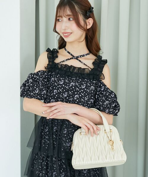 MAJESTIC LEGON（マジェスティックレゴン）の「スイートチュールティアードワンピース（ワンピース・レディース・ブラック系その他/ホワイト系その他2/ベージュ系その他2・MEDIUM/SMALL）」の17枚目の写真