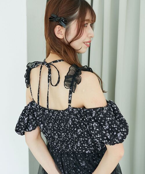 MAJESTIC LEGON（マジェスティックレゴン）の「スイートチュールティアードワンピース（ワンピース・レディース・ブラック系その他/ホワイト系その他2/ベージュ系その他2・MEDIUM/SMALL）」の19枚目の写真