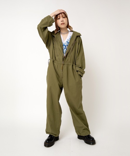 セール】O0742 ミリタリーオールインワン（つなぎ/オールインワン