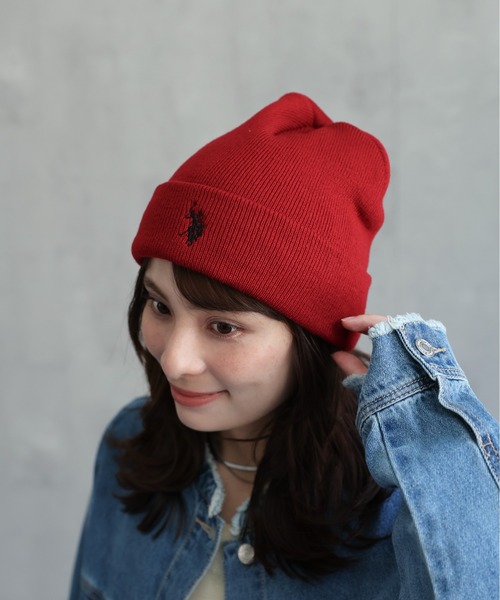 ap retro別注【U.S.POLO ASSN./ユーエスポロアッスン】　ワンポイント刺繍ビーニー