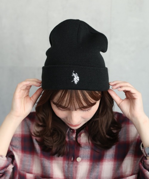 ap retro別注【U.S.POLO ASSN./ユーエスポロアッスン】　ワンポイント刺繍ビーニー