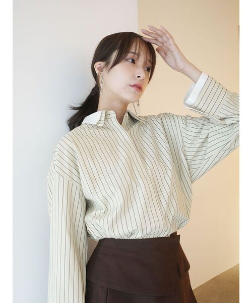 POLO BCS(ポロ ビーシーエス)の「【POLO BCSコラボ】レイヤードカラーカフスシャツ(シャツ/ブラウス・レディース・イエロー/ホワイト/ブルー・FREE)」の5枚目の写真