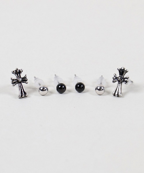 SPINNS（スピンズ）の「【6個セット】ブラックピアス/モチーフ（ピアス（両耳用）・レディース・C/A/B・ONESIZE）」の2枚目の写真