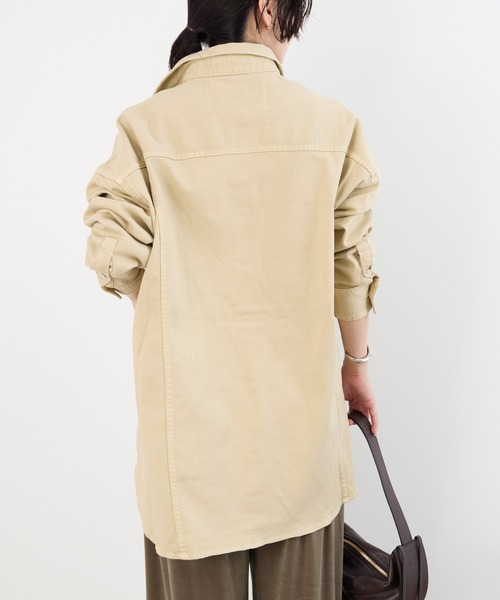 Healthy denim（ヘルシーデニム）の「【Healthy DENIM】デニムビッグシャツ-Almond（シャツ/ブラウス・レディース・ベージュ/ピンク・1）」の8枚目の写真