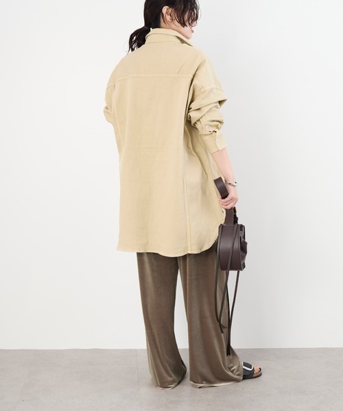 Healthy denim（ヘルシーデニム）の「【Healthy DENIM】デニムビッグシャツ-Almond（シャツ/ブラウス・レディース・ベージュ/ピンク・1）」の9枚目の写真