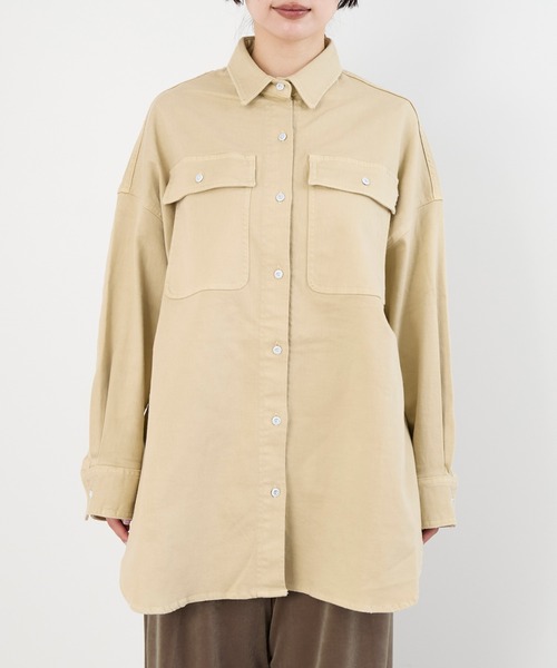 Healthy denim（ヘルシーデニム）の「【Healthy DENIM】デニムビッグシャツ-Almond（シャツ/ブラウス・レディース・ベージュ/ピンク・1）」の11枚目の写真