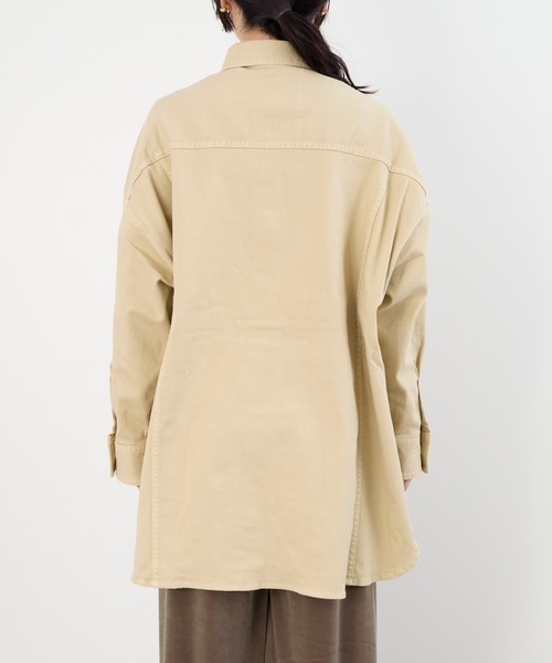 Healthy denim（ヘルシーデニム）の「【Healthy DENIM】デニムビッグシャツ-Almond（シャツ/ブラウス・レディース・ベージュ/ピンク・1）」の13枚目の写真