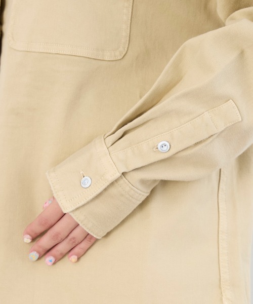 Healthy denim（ヘルシーデニム）の「【Healthy DENIM】デニムビッグシャツ-Almond（シャツ/ブラウス・レディース・ベージュ/ピンク・1）」の15枚目の写真