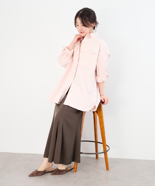 Healthy denim（ヘルシーデニム）の「【Healthy DENIM】デニムビッグシャツ-Almond（シャツ/ブラウス・レディース・ベージュ/ピンク・1）」の19枚目の写真