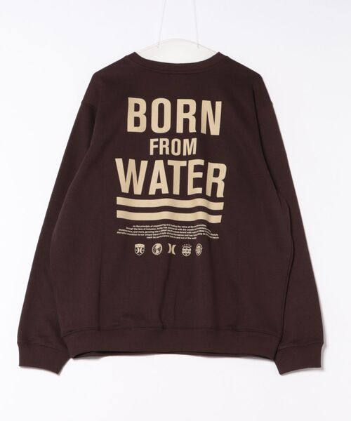 Hurley (ハーレー)の「Hurley/ハーレー トレーナー スウェット クルーネック バックプリント 裏毛 SWEAT BORN FROM WATER CREW MCFL252014(スウェット・メンズ・ブラック/ブラウン・L/M)」の3枚目の写真