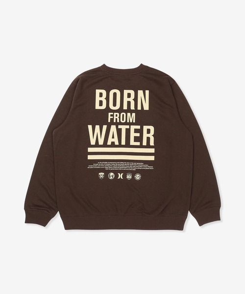 Hurley (ハーレー)の「Hurley/ハーレー トレーナー スウェット クルーネック バックプリント 裏毛 SWEAT BORN FROM WATER CREW MCFL252014(スウェット・メンズ・ブラック/ブラウン・L/M)」の2枚目の写真