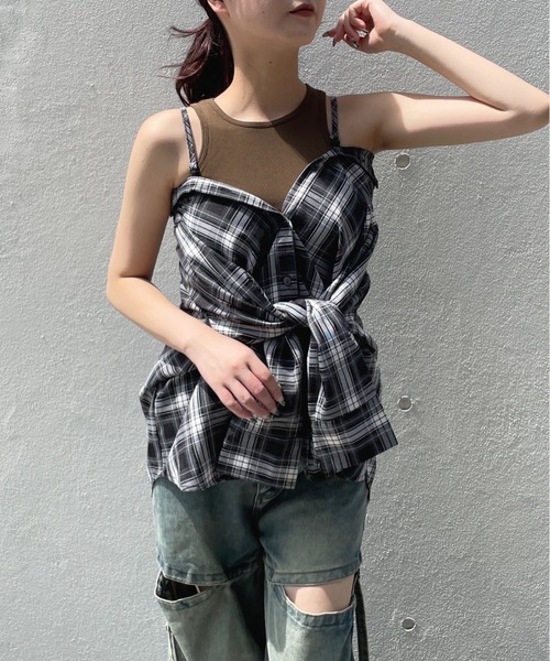 SHEER RIB LONG CAMI | SLEET STUDIOUS 3way Camisole & Sheer Long T