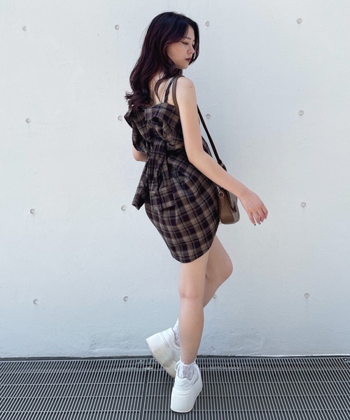 one way(ワンウェイ)の「3wayチェックシャツ(シャツ/ブラウス・レディース・ブラウン/ネイビー/ブラック・FREE)」の5枚目の写真