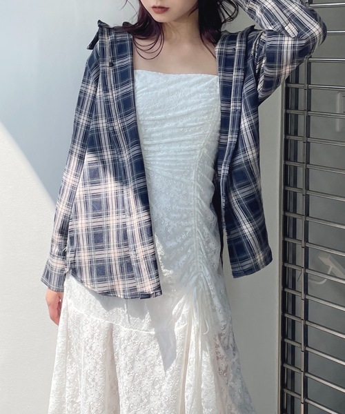 one way(ワンウェイ)の「3wayチェックシャツ(シャツ/ブラウス・レディース・ブラウン/ネイビー/ブラック・FREE)」の16枚目の写真