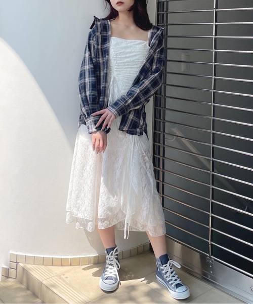 one way(ワンウェイ)の「3wayチェックシャツ(シャツ/ブラウス・レディース・ブラウン/ネイビー/ブラック・FREE)」の12枚目の写真