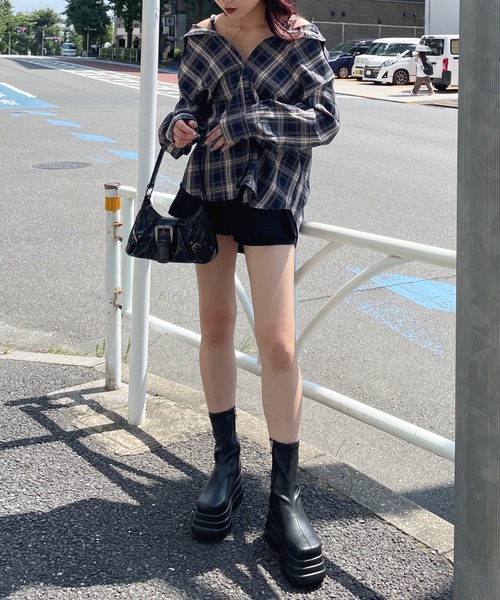 one way(ワンウェイ)の「3wayチェックシャツ(シャツ/ブラウス・レディース・ブラウン/ネイビー/ブラック・FREE)」の22枚目の写真