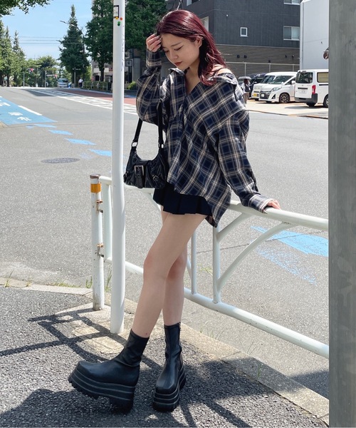 one way(ワンウェイ)の「3wayチェックシャツ(シャツ/ブラウス・レディース・ブラウン/ネイビー/ブラック・FREE)」の15枚目の写真