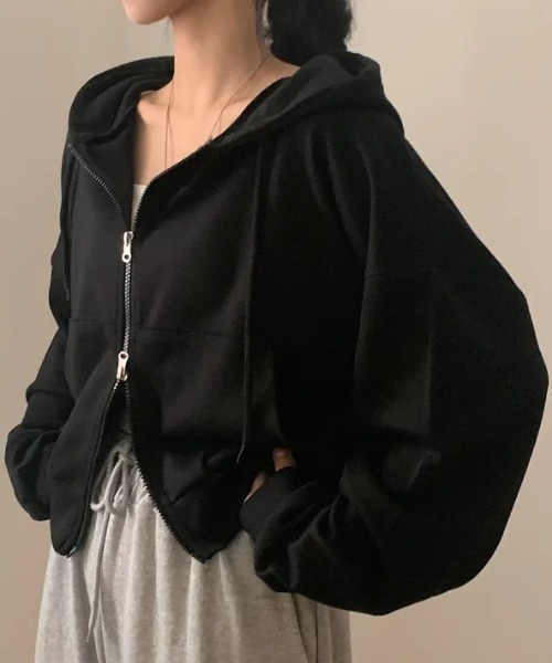 セール】ダブルジップショートパーカー（パーカー）｜yuue' ( wear