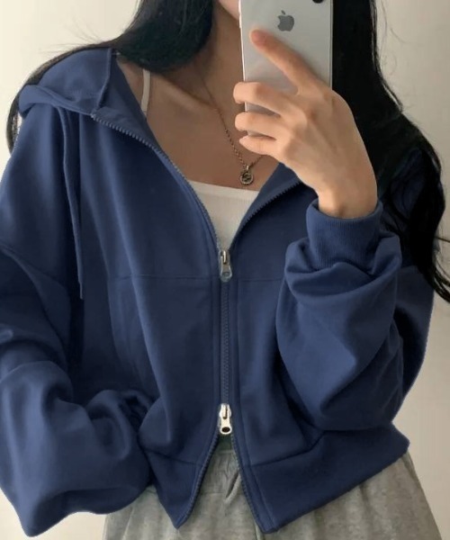 セール】ダブルジップショートパーカー（パーカー）｜yuue' ( wear