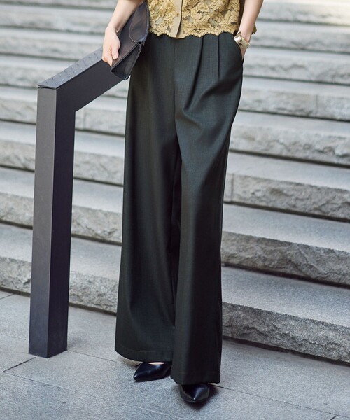 自由区（ジユウク）の「デニムライクツイルワイド パンツ（その他パンツ・レディース・ダークブラウン系/ネイビー系・40/38/36）」の2枚目の写真