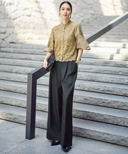 自由区（ジユウク）の「デニムライクツイルワイド パンツ（その他パンツ・レディース・ダークブラウン系/ネイビー系・40/38/36）」の3枚目の写真