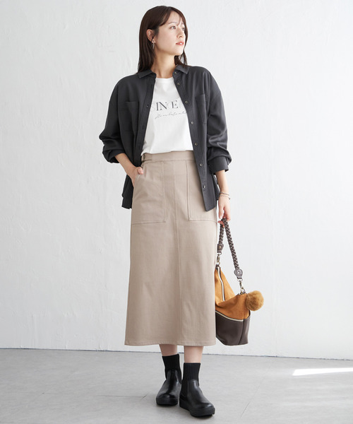 ikka(イッカ)の「セルロース/デニムポケ付きシャツ(シャツ/ブラウス・レディース・チャコールグレー/ライム/ネイビー/ベージュ・M/L/S)」の6枚目の写真