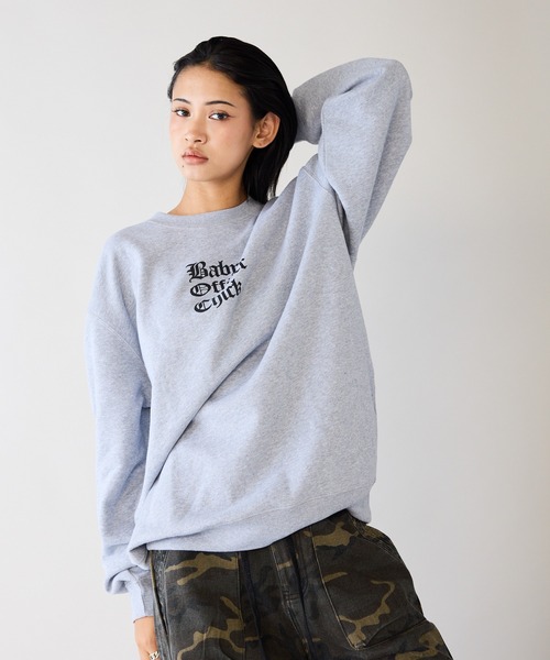 Chick（チック）の「【2color 】Baby Officer LOGO BIG SWEAT スウェット（スウェット・レディース・グレー/ブラック・FREE）」の22枚目の写真