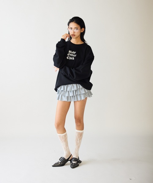 Chick（チック）の「【2color 】Baby Officer LOGO BIG SWEAT スウェット（スウェット・レディース・グレー/ブラック・FREE）」の13枚目の写真