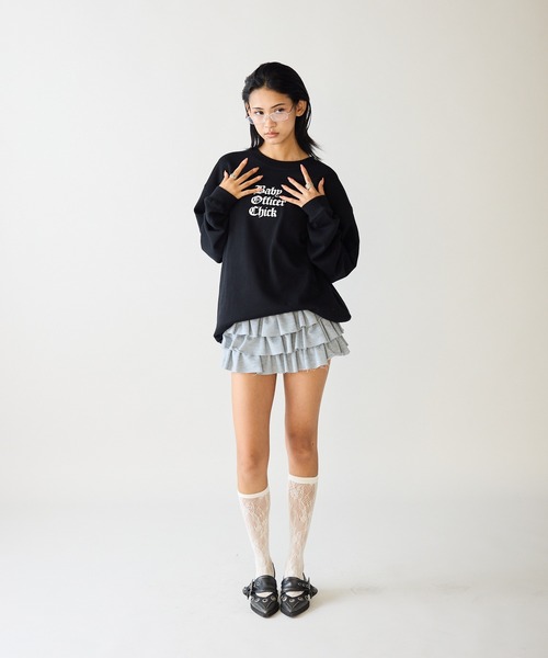 Chick（チック）の「【2color 】Baby Officer LOGO BIG SWEAT スウェット（スウェット・レディース・グレー/ブラック・FREE）」の14枚目の写真